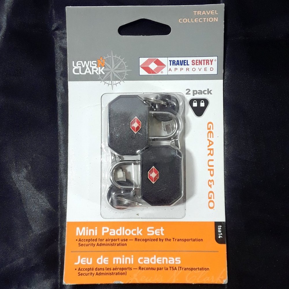 TSA Sentry Mini Padlock 2 Pack Black